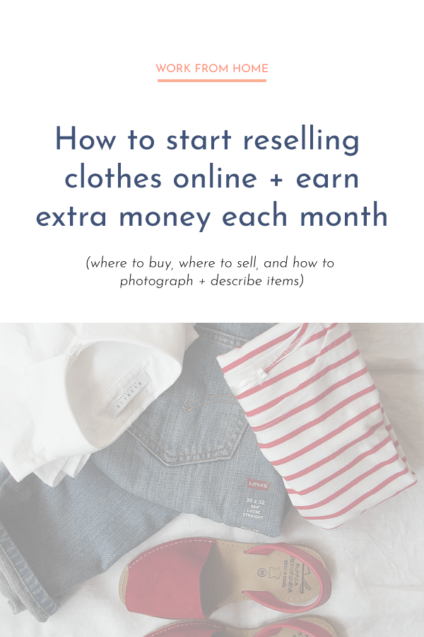Learn how to sell clothes online to add another income stream for your family! Here's a guide to get you started reselling clothes on eBay or Poshmark. #poshmark #ebay #reselling #sidehustle #sidejobideas