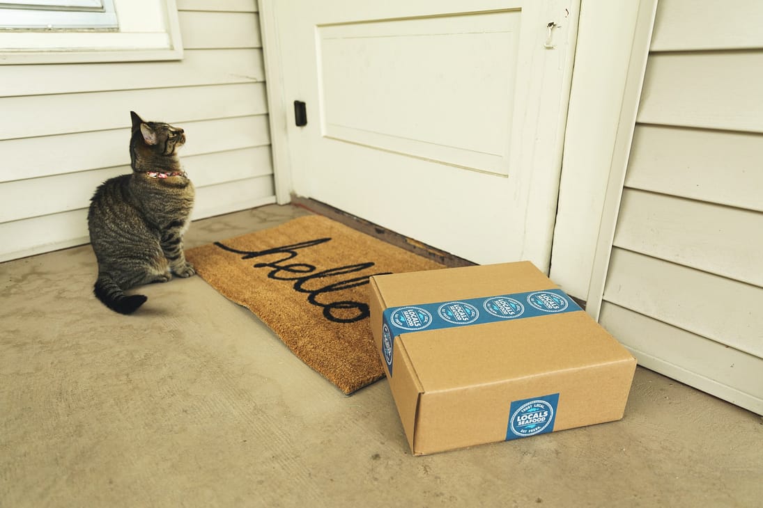 A package arriving at the door